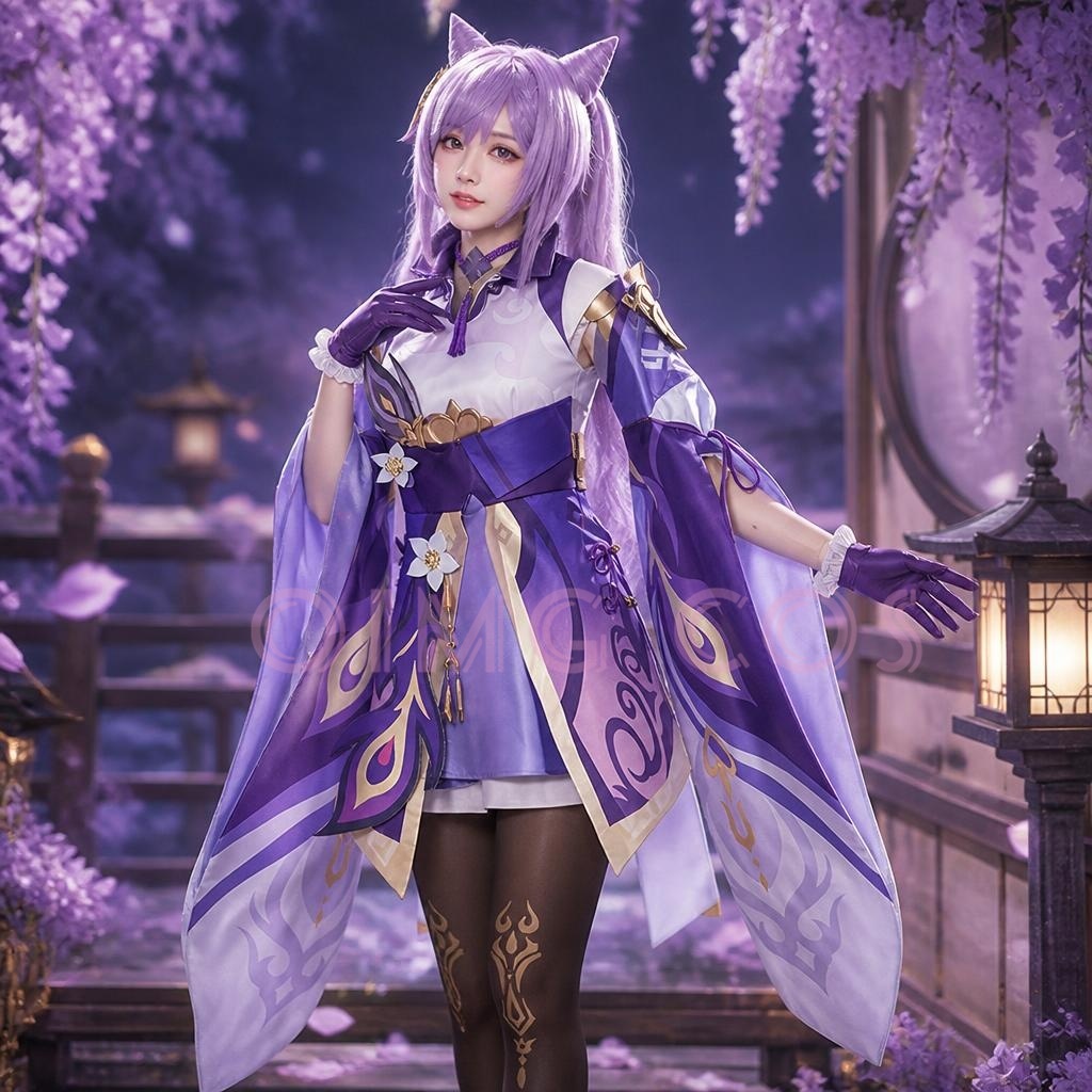 Genshin Impact Keqing Cosplay- – Anime Cosplay Jumpsuit Bewertung und Preis